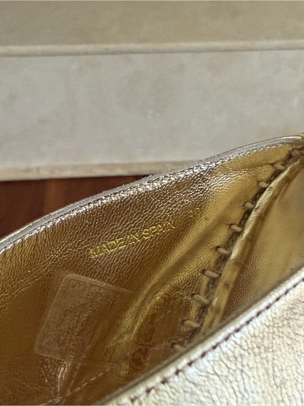 NEW WITH BOX Jimmy Choo Metallic Gold Bow Espadrille Slip-Ons Size 39/US 9 - Picture 9 of 16